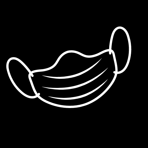 Black bkgd White Medical Mask Logo (1)
